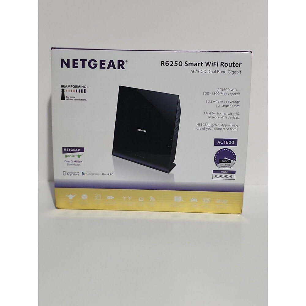 NETGEAR R6250 Smart WiFi Router AC1600 Dual Band Gigabit